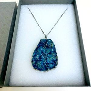 Druzy geode agate necklace
